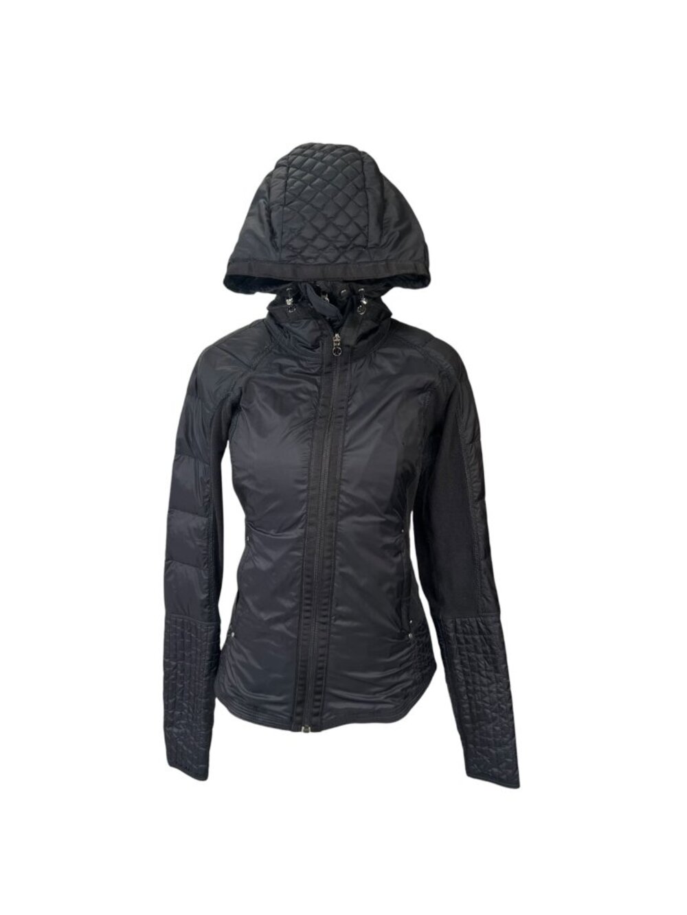 Lululemon Run Bundle Up Jacket Goose Down Quilted Hooded Jacket Black Size 4
